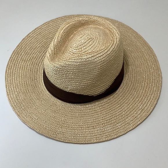 Brixton straw Fedora Sun brown band hat size XS NWT - Picture 3 of 16